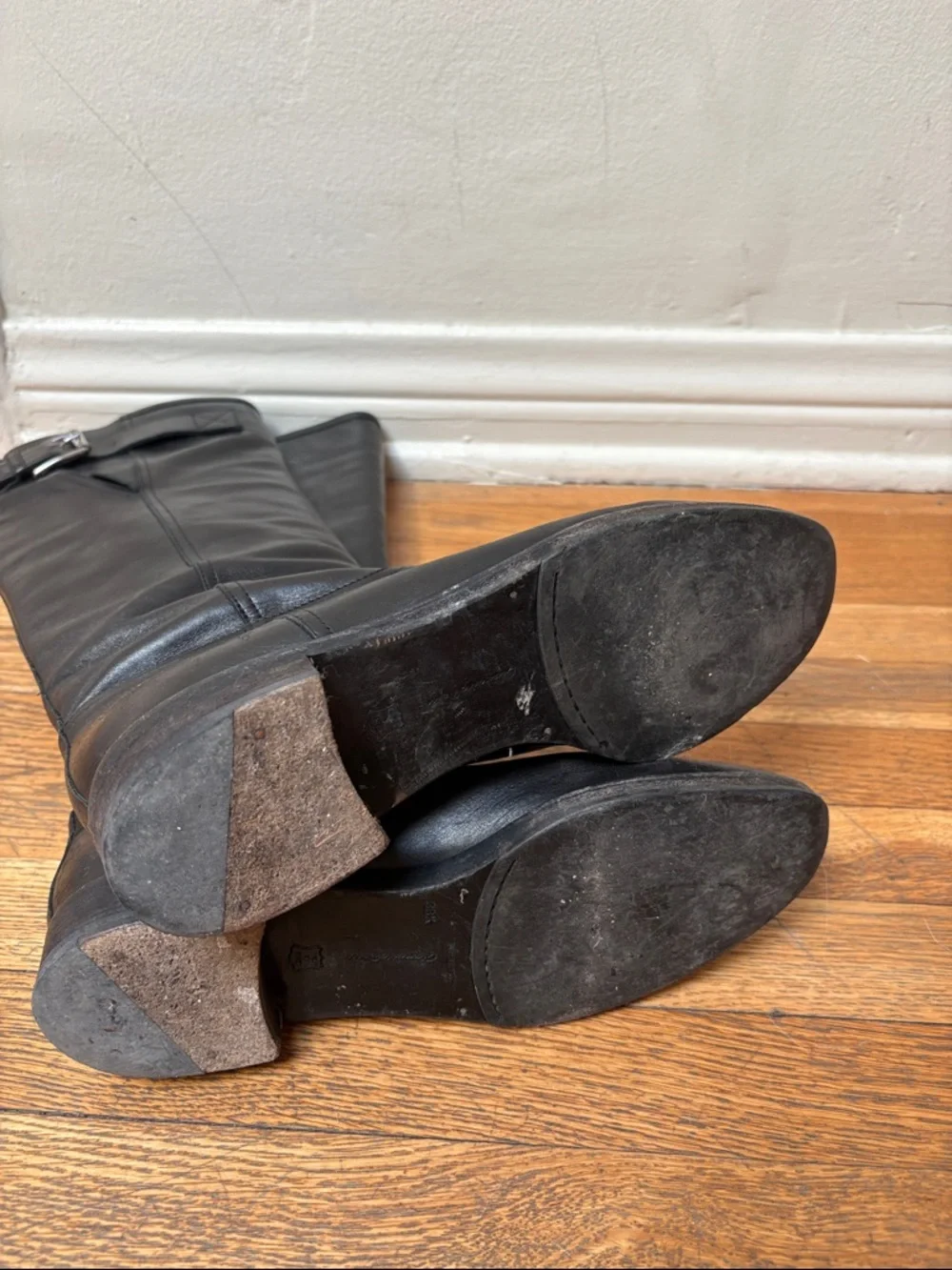 Gianvito Rossi Tall Black Leather Riding Boots